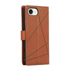 For iPhone SE 2024 PU Genuine Leather Texture Embossed Line Phone Case(Brown) - 3