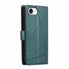 For iPhone SE 2024 PU Genuine Leather Texture Embossed Line Phone Case(Green) - 3