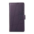 For iPhone SE 2024 PU Genuine Leather Texture Embossed Line Phone Case(Purple) - 2