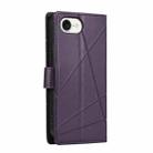 For iPhone SE 2024 PU Genuine Leather Texture Embossed Line Phone Case(Purple) - 3