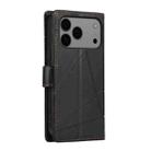 For iPhone 17 Pro Max PU Genuine Leather Texture Embossed Line Phone Case(Black) - 3