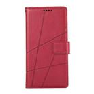 For iPhone 17 Pro Max PU Genuine Leather Texture Embossed Line Phone Case(Red) - 2