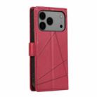 For iPhone 17 Pro Max PU Genuine Leather Texture Embossed Line Phone Case(Red) - 3