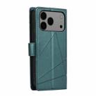 For iPhone 17 Pro Max PU Genuine Leather Texture Embossed Line Phone Case(Green) - 3
