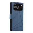 For iPhone 17 Pro PU Genuine Leather Texture Embossed Line Phone Case(Blue) - 3