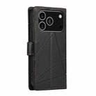 For iPhone 17 Pro PU Genuine Leather Texture Embossed Line Phone Case(Black) - 3