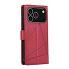 For iPhone 17 Pro PU Genuine Leather Texture Embossed Line Phone Case(Red) - 3