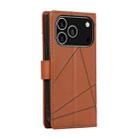 For iPhone 17 Pro PU Genuine Leather Texture Embossed Line Phone Case(Brown) - 3