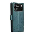 For iPhone 17 Pro PU Genuine Leather Texture Embossed Line Phone Case(Green) - 3