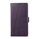 For iPhone 17 Pro PU Genuine Leather Texture Embossed Line Phone Case(Purple) - 2