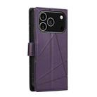 For iPhone 17 Pro PU Genuine Leather Texture Embossed Line Phone Case(Purple) - 3
