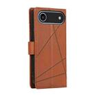 For iPhone 17 Air PU Genuine Leather Texture Embossed Line Phone Case(Brown) - 3