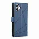 For iPhone 17 PU Genuine Leather Texture Embossed Line Phone Case(Blue) - 3