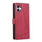 For iPhone 17 PU Genuine Leather Texture Embossed Line Phone Case(Red) - 3