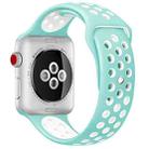 For Apple Watch Series 7 41mm / 6 & SE & 5 & 4 40mm / 3 & 2 & 1 38mm Sport Silicone Watch Band Standard Edition(White Green) - 1