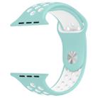 For Apple Watch Series 7 41mm / 6 & SE & 5 & 4 40mm / 3 & 2 & 1 38mm Sport Silicone Watch Band Standard Edition(White Green) - 5