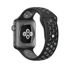 For Apple Watch Series 7 41mm / 6 & SE & 5 & 4 40mm / 3 & 2 & 1 38mm Sport Silicone Watch Band Standard Edition(Black Grey) - 1