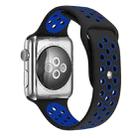 For Apple Watch Series 7 41mm / 6 & SE & 5 & 4 40mm / 3 & 2 & 1 38mm Sport Silicone Watch Band Standard Edition(Black Blue) - 1