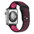 For Apple Watch Series 7 41mm / 6 & SE & 5 & 4 40mm / 3 & 2 & 1 38mm Sport Silicone Watch Band Standard Edition(Black Rose Red) - 1