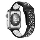 For Apple Watch Series 7 41mm / 6 & SE & 5 & 4 40mm / 3 & 2 & 1 38mm Sport Silicone Watch Band Standard Edition(Black White) - 1