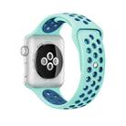 For Apple Watch Series 7 41mm / 6 & SE & 5 & 4 40mm / 3 & 2 & 1 38mm Sport Silicone Watch Band Standard Edition(Green Blue) - 1