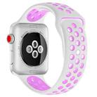 For Apple Watch Series 7 41mm / 6 & SE & 5 & 4 40mm / 3 & 2 & 1 38mm Sport Silicone Watch Band Standard Edition(White Purple) - 1