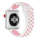 For Apple Watch Series 7 41mm / 6 & SE & 5 & 4 40mm / 3 & 2 & 1 38mm Sport Silicone Watch Band Standard Edition(White Pink) - 1