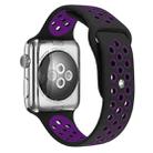 For Apple Watch Series 7 41mm / 6 & SE & 5 & 4 40mm / 3 & 2 & 1 38mm Sport Silicone Watch Band Standard Edition(Black Purple) - 1