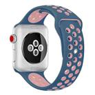 For Apple Watch Ultra 49mm&Watch Ultra 2 49mm / Series 9&8&7 45mm / SE 3&SE 2&6&SE&5&4 44mm / 3&2&1 42mm Sport Silicone Watch Band Standard Edition(Blue Pink) - 1