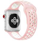 For Apple Watch Ultra 49mm&Watch Ultra 2 49mm / Series 9&8&7 45mm / SE 3&SE 2&6&SE&5&4 44mm / 3&2&1 42mm Sport Silicone Watch Band Standard Edition(Pink White) - 1