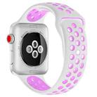 For Apple Watch Ultra 49mm&Watch Ultra 2 49mm / Series 9&8&7 45mm / SE 3&SE 2&6&SE&5&4 44mm / 3&2&1 42mm Sport Silicone Watch Band Standard Edition(White Purple) - 1