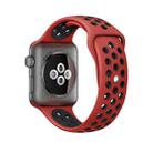 For Apple Watch Ultra 49mm / Series 8&7 45mm / SE 2&6&SE&5&4 44mm / 3&2&1 42mm Sport Silicone Watch Band Standard Edition(Red Black) - 1