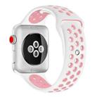 For Apple Watch Ultra 49mm / Series 8&7 45mm / SE 2&6&SE&5&4 44mm / 3&2&1 42mm Sport Silicone Watch Band Standard Edition(White Pink) - 1