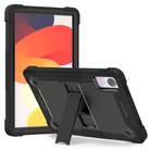 For Xiaomi Redmi Pad SE Shockproof Silicone Hybrid PC Tablet Case with Holder(Black) - 1