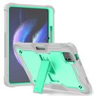 For Xiaomi Pad 6 Shockproof Silicone Hybrid PC Tablet Case with Holder(Mint Green + Grey) - 1