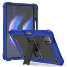 For Xiaomi Pad 6 Shockproof Silicone Hybrid PC Tablet Case with Holder(Black + Dark Blue) - 1