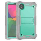 For Xiaomi Redmi Pad SE 8.7 Shockproof Silicone Hybrid PC Tablet Case with Holder(Mint Green + Grey) - 2
