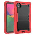 For Xiaomi Redmi Pad SE 8.7 Shockproof Silicone Hybrid PC Tablet Case with Holder(Black + Red) - 2