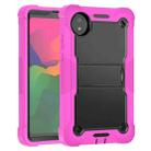 For Xiaomi Redmi Pad SE 8.7 Shockproof Silicone Hybrid PC Tablet Case with Holder(Black + Rose Red) - 2