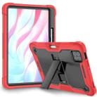For Xiaomi Pad 7 / 7 Pro Shockproof Silicone Hybrid PC Tablet Case with Holder(Black + Red) - 2
