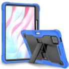 For Xiaomi Pad 7 / 7 Pro Shockproof Silicone Hybrid PC Tablet Case with Holder(Black + Dark Blue) - 2