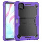 For Xiaomi Pad 7 / 7 Pro Shockproof Silicone Hybrid PC Tablet Case with Holder(Black + Purple) - 1