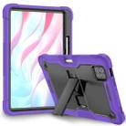 For Xiaomi Pad 7 / 7 Pro Shockproof Silicone Hybrid PC Tablet Case with Holder(Black + Purple) - 2