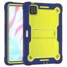 For Xiaomi Pad 7 / 7 Pro Shockproof Silicone Hybrid PC Tablet Case with Holder(Yellow Green + Navy Blue) - 1