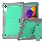 For Xiaomi Redmi Pad 2 Shockproof Silicone Hybrid PC Tablet Case with Holder(Mint Green + Grey) - 1