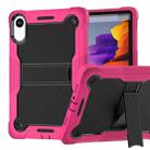 For Xiaomi Redmi Pad 2 Shockproof Silicone Hybrid PC Tablet Case with Holder(Black + Rose Red) - 1