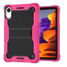 For Xiaomi Redmi Pad 2 Shockproof Silicone Hybrid PC Tablet Case with Holder(Black + Rose Red) - 2