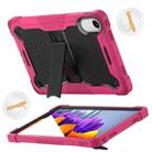 For Xiaomi Redmi Pad 2 Shockproof Silicone Hybrid PC Tablet Case with Holder(Black + Rose Red) - 3