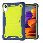 For Xiaomi Redmi Pad 2 Shockproof Silicone Hybrid PC Tablet Case with Holder(Yellow Green + Navy Blue) - 2