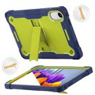 For Xiaomi Redmi Pad 2 Shockproof Silicone Hybrid PC Tablet Case with Holder(Yellow Green + Navy Blue) - 3